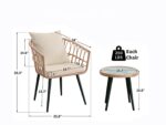 The Althea Bistro Terrace 3-Piece Set - Bamboo Finish - Image 3