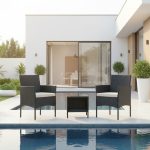The Althea 3-Piece Rattan Bistro Set with Beige Cushions - Image 2