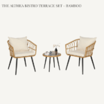 The Althea Bistro Terrace 3-Piece Set - Bamboo Finish