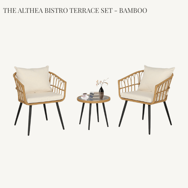 The Althea Bistro Terrace 3-Piece Set - Bamboo Finish