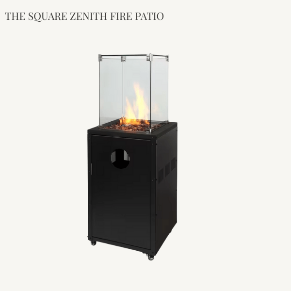 Square Zenith Fire Patio Heater – 360° Glass Gas Fire Pit